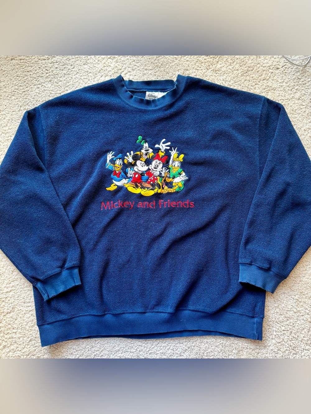 Vintage Disney Mickey & Friends Sweatshirt Oversized XL Embroidered Y2K Graphic